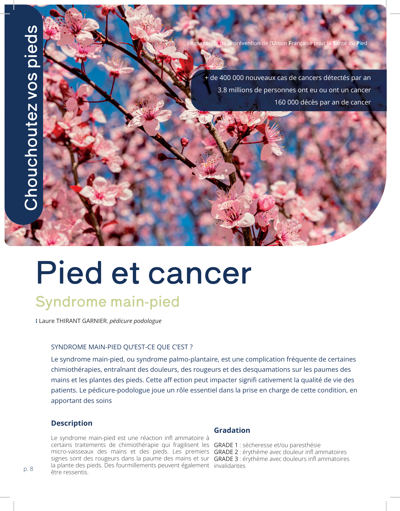 Article "Pied et cancer" - Magazine Santé du Pied